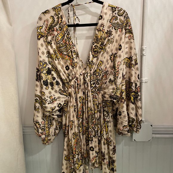 Printed Arzel Mini Dress in Tea Combo by Free People - Picture 4 of 4